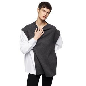 COMBINATION WOOL BLEND SWEATSHIRT